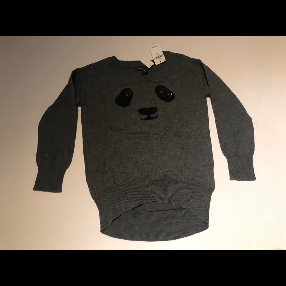 NEW Gap Sequin Panda Grey Sweater Size XS (4-5)
